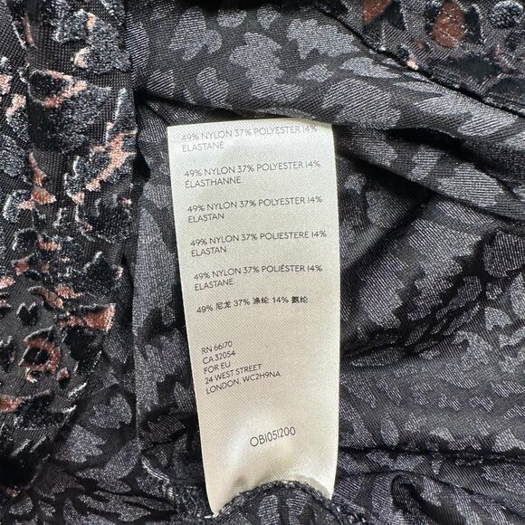 We the Free Top Womens XS Black Teddy Cheetah Burnout Velvet Edgy Contemporary - Picture 7 of 11